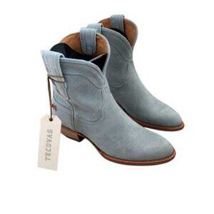 NWT Tecovas The Lucy‎ Suede Cowgirl Boots Sky Blue – Women’s 8.5 B